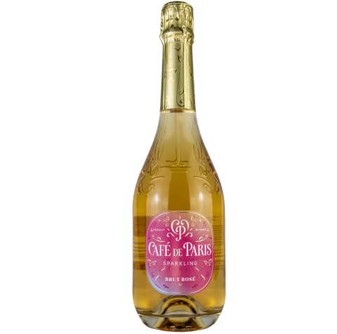 Flasche Café de Paris Brut Rosé Sekt, französischer Rosé-Schaumwein bei Leons Weinhaus