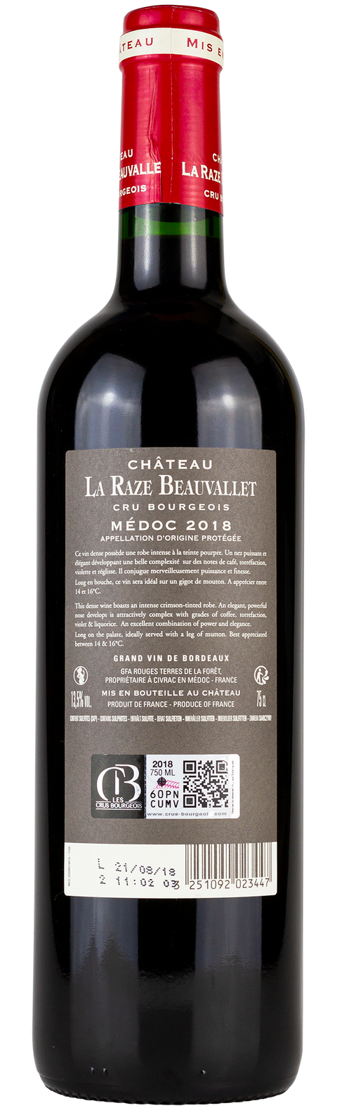 Château La Raze Beauvallet 'Cru Bourgeois' 2018