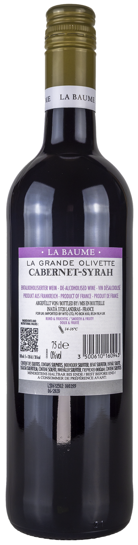 La Grande Olivette Cabernet-Syrah 'La Baume' 0%vol.