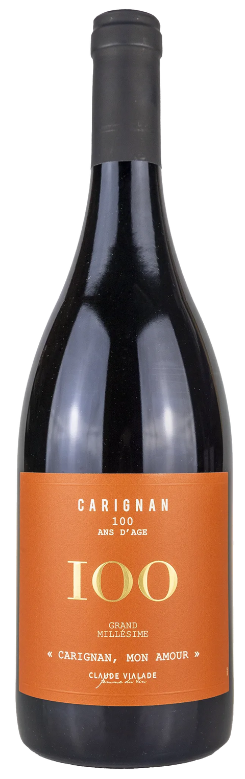 Vorderseite einer Flasche Carignan '100 ans d age' 2024 aus dem Languedoc einem Rotwein bei Leons Weinhaus