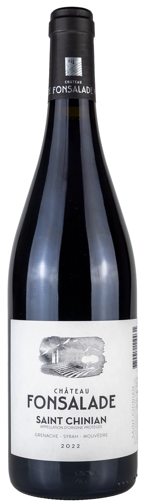 Vorderseite der Weinflasche Château Fonsalade 2022 aus dem Saint Chinian - Languedoc. Ein trockener französischer Rotwein  von Leons Weinhaus