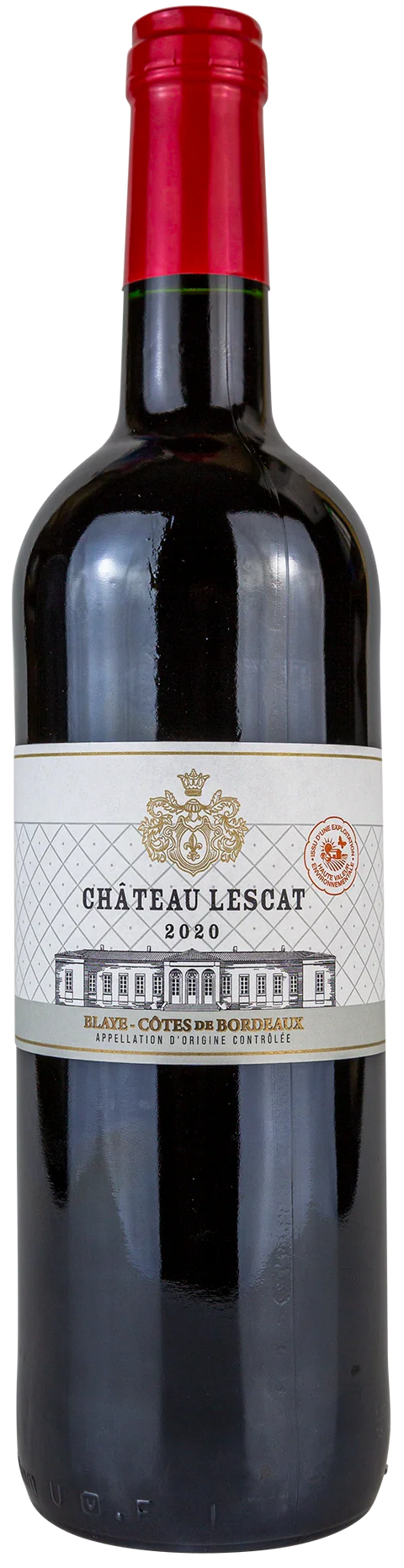 Château Lescat 2020 Rotweinflasche, Blaye Côtes de Bordeaux, französischer Spitzenwein von Leons Weinhaus