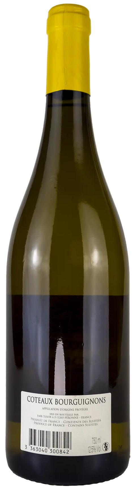 Rückseite einer Weinflasche Coteaux Bourguignons 'La Baronne du Bry' 2023 aus dem Brugund, Chardonnay, ein trockener Weisswein von Leons Weinhaus
