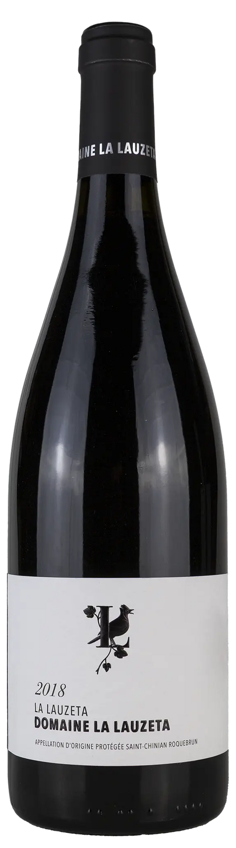 Vorderseite einer Weinflasche Domaine La Lauzeta 'La Lauzeta' 2018 aus Saint Chinian Roquebrun - Languedoc. Ein trockener Bio Rotwein von Leons Weinhaus