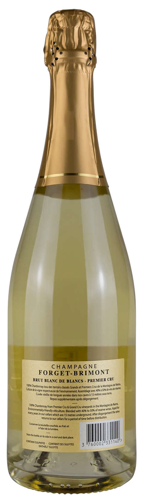 Champagner-Flasche Forget-Brimont Blanc de Blancs Brut Premier Cru, Leons Weinhaus