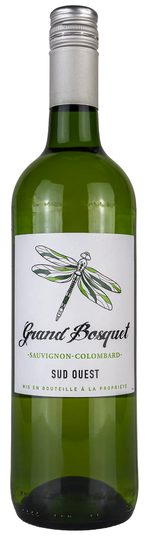 Vorderseite einer Weinflasche Grand Bosquet 2023 aus Comté Tolosan der Regon Süd-West, ein trockener Weisswein von Leons Weinhaus