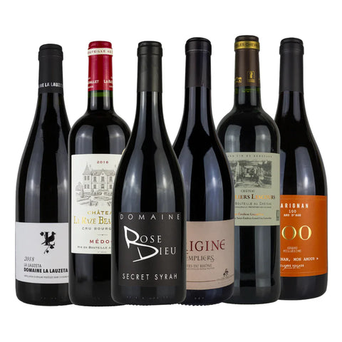 Festtagspaket mit sechs Flaschen französischer Rotwein von Leons Weinhaus